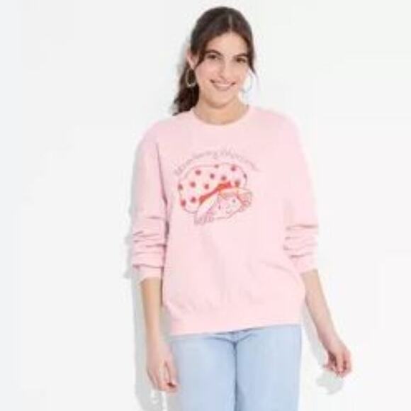 Target Strawberry Shortcake Pink Crewneck Sweatshirt 80's Size XL - Picture 1 of 5